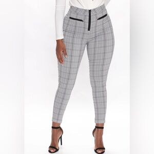 Plaid Skinny Office Pants